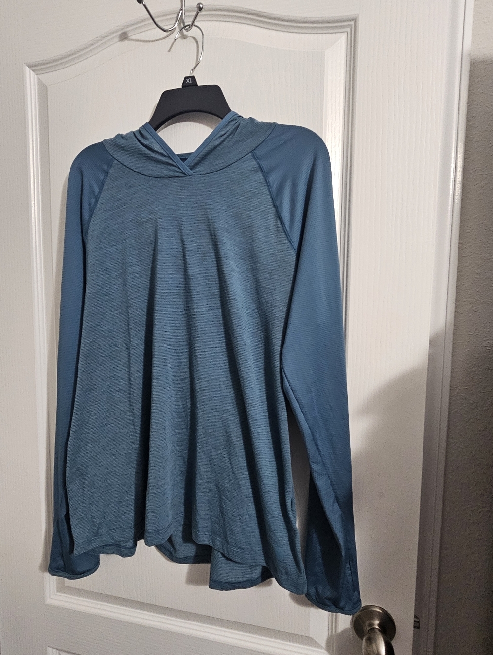 The North Face Shirt Womens Blue FlashDry Hooded Long Sleeve Hiking Size XL